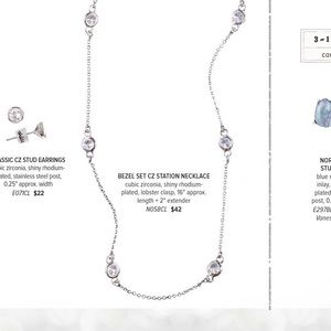 Chloe&Isabel Bezel Set CZ Station Necklace- NEW